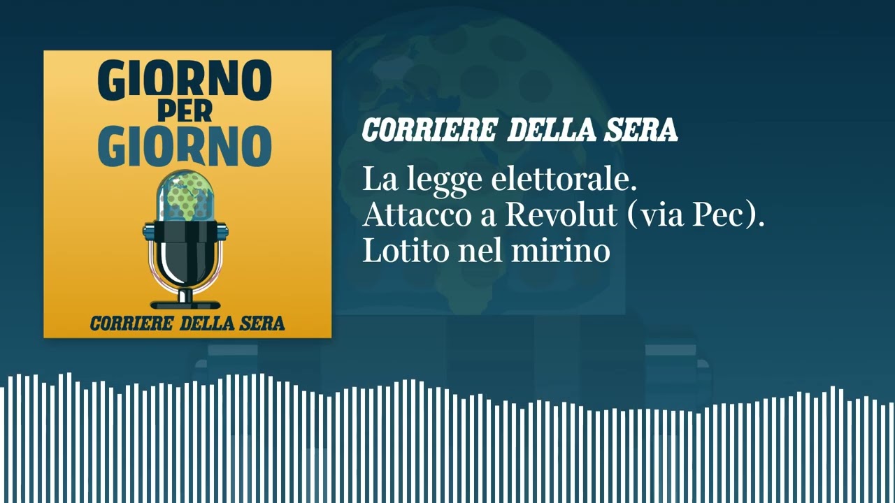 Ep. del 16/09/2026 | La legge elettorale. Attacco a Revolut (via Pec). Lotito nel mirino