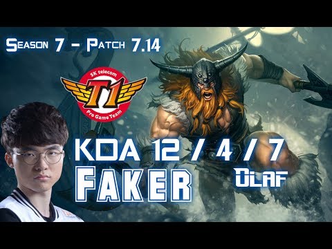 SKT T1 Faker OLAF vs CAMILLE Top - Patch 7.14 KR Ranked