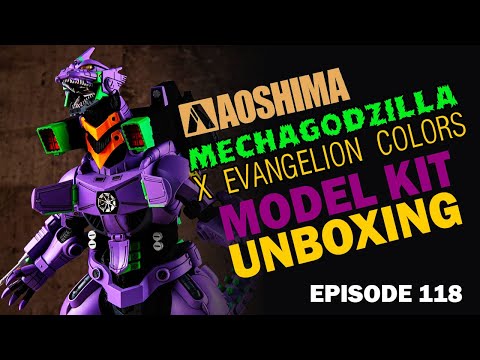 AOSHIMA MECHAGODZILLA + EVANGELION TEST TYPE 01 COLOR VERSION UNBOXING & REVIEW