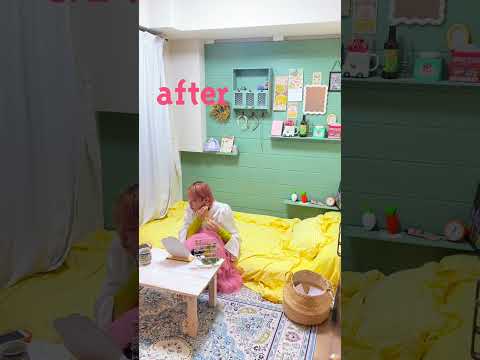 DIYした芸大生の一人暮らしのお部屋を紹介🏠大変身したリビングとキッチン🍳参考にしてみてね💁‍♀️ #shorts #diy #部屋 #room #京都芸術大学 #大学生の日常 #キャンパスライフ