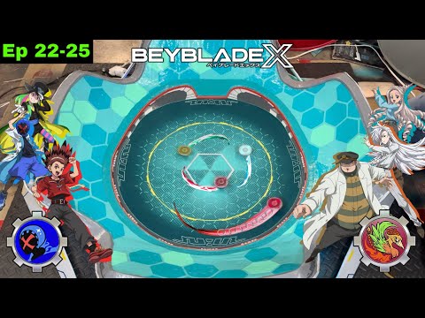 Team Persona VS Team Yggdrasil!! | Beyblade X Ep 22-25 IRL | Beyblade X Anime Stadium.