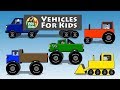Vehicles For Kids Truck Tractor Car Bulldozer Bus Motorcycle For Children