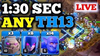 Best Th13 Strongest CWL Attack | 3 Golem + 14 Bowler + 8 Witch | Th13 Attack Strategy 2024 In Coc
