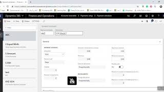 Payment Schedule Setup in D 365