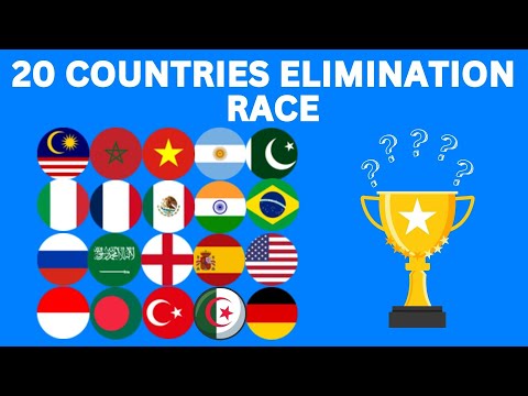 20 Countries 19 Eliminations Marble Race in Algodoo - Who Wins???