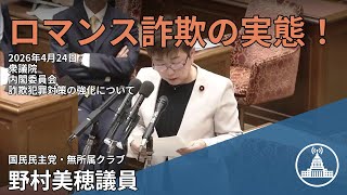 詐欺撲滅！野村美穂の提言【国会切り抜き】 #内閣委員会 #国民 #野村美穂 #国会 2026.04.24