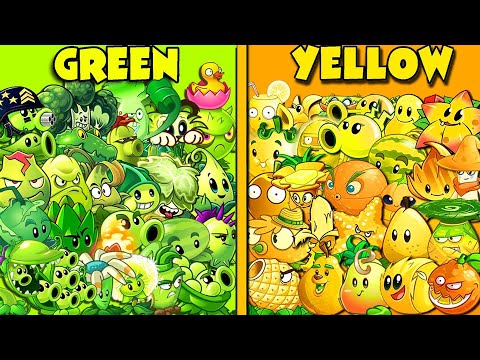 All Plants Team GREEN vs YELLOW & ORANGE - Who Will Win? - PvZ 2 Team Plant vs Team Plant