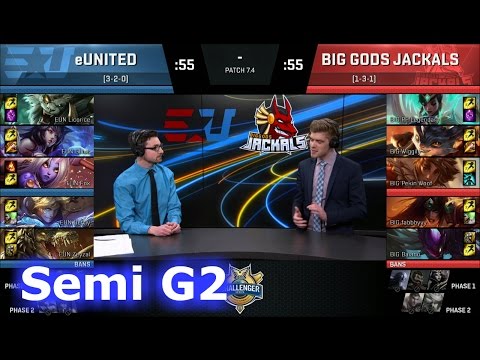 Big Gods Jackals vs eUnited | Game 2 Semi Finals S7 NACS Spring 2017 | BIG vs EUN G2 1080p