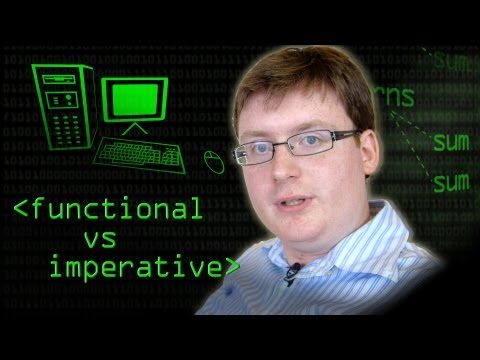 Vídeo comparando paradigma funcional e imperativo