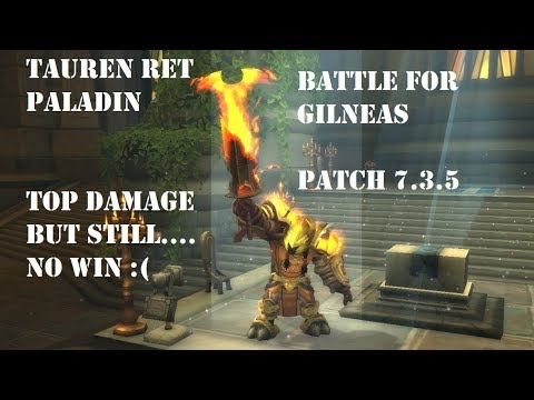 Tauren Ret Paladin PVP BG 7.3.5 - Top Damage But Still.... No Win