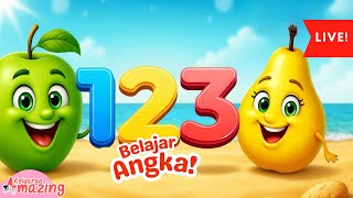 Download lagu 🔴 LIVE: Belajar Angka 1–10 & Buah Lucu | Edukasi Anak TK & PAUD 🍌🍎 mp3