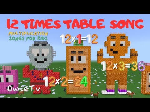 12 Times Table Song | Fun Multiplication Song for Kids | Minecraft Numberblocks Counting Songs