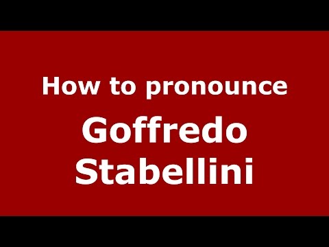How to pronounce Goffredo Stabellini (Italian/Italy)  - PronounceNames.com