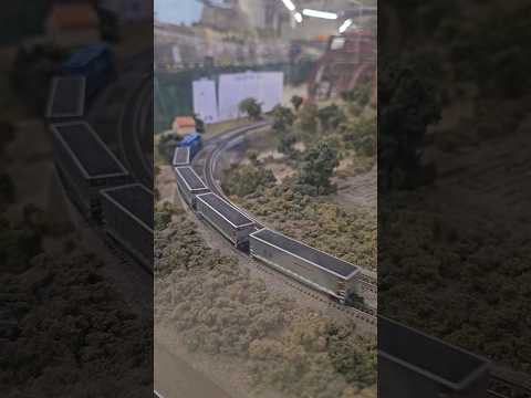 The Z Scale Conrail coal train travels the mainline at Texas Transportation Museum #model #fun #coal
