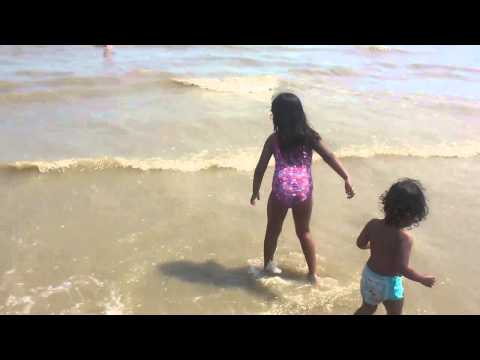 Maya and Sameera at the beach