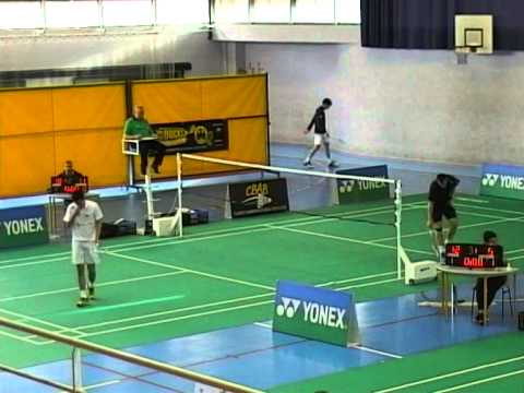 Top 12 Badminton 2014-2015 Aulnay-sous-Bois - Oullins : Przemyslaw WACHA et Mathias TISSERANT