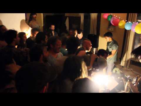 Lightninging performing at a house party