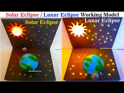solar eclipse lunar eclipse earth rotation working model 3d science project diy craftpiller