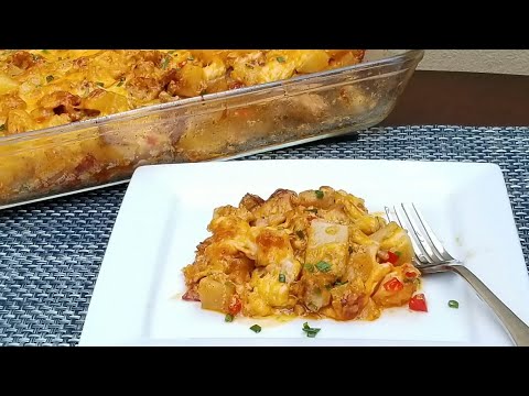 CHICKEN BACON RANCH CASSEROLE With CHEESY POTATOES ❤