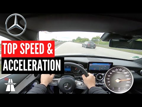 🏁 2021 Mercedes Benz C 220d AMG-Line 194 PS ACCELERATION & TOP SPEED ON GERMAN AUTOBAHN