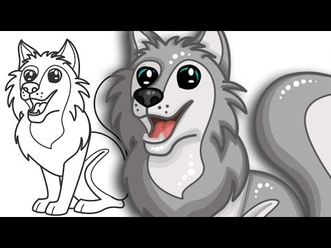 How to draw a Wolf | Cute and Easy | Step By Step...