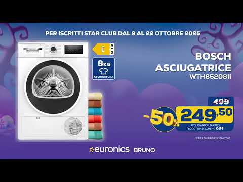 Bruno Euronics Star Days: facciamo a met&agrave;! (-50% sul meno caro)