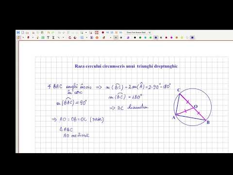 Cum determinăm raza cercului circumscris unui triunghi dreptunghic.