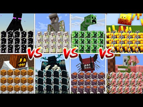 40 MOBS vs THEIR MUTANT BOSSES CREATURE TOURNAMENT in Minecraft Mob Battle