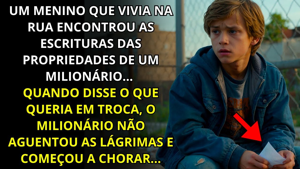MENINO DE RUA ENCONTRA OS DOCUMENTOS DE UM MILIONÁRIO... QUANDO DISSE O QUE QUERIA EM TROCA...