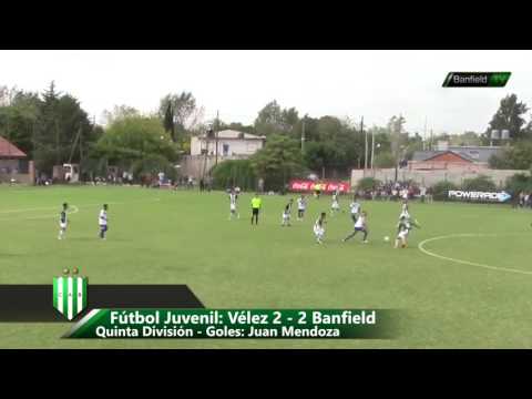 Fútbol Juvenil: Vélez 2 - 2 Banfield - Quinta División. Goles: Mendoza