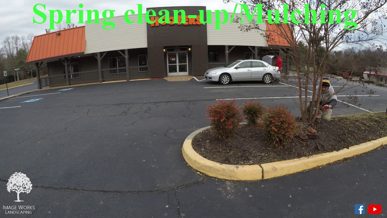 Commercial Property Cleanup and  Mulch