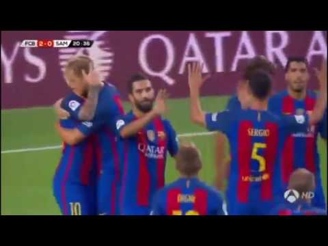 FC Barcelona vs Sampdoria 3-1 Halftime Goals 10/8/2016