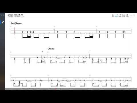 Queen - I Want It All (BASS TAB PLAY ALONG)