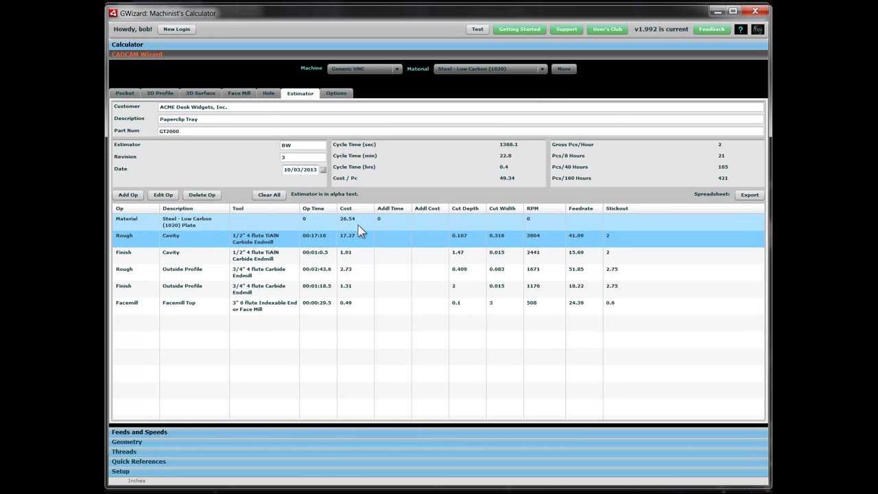 Introduction to CADCAM Manufacturing Cost Estimator