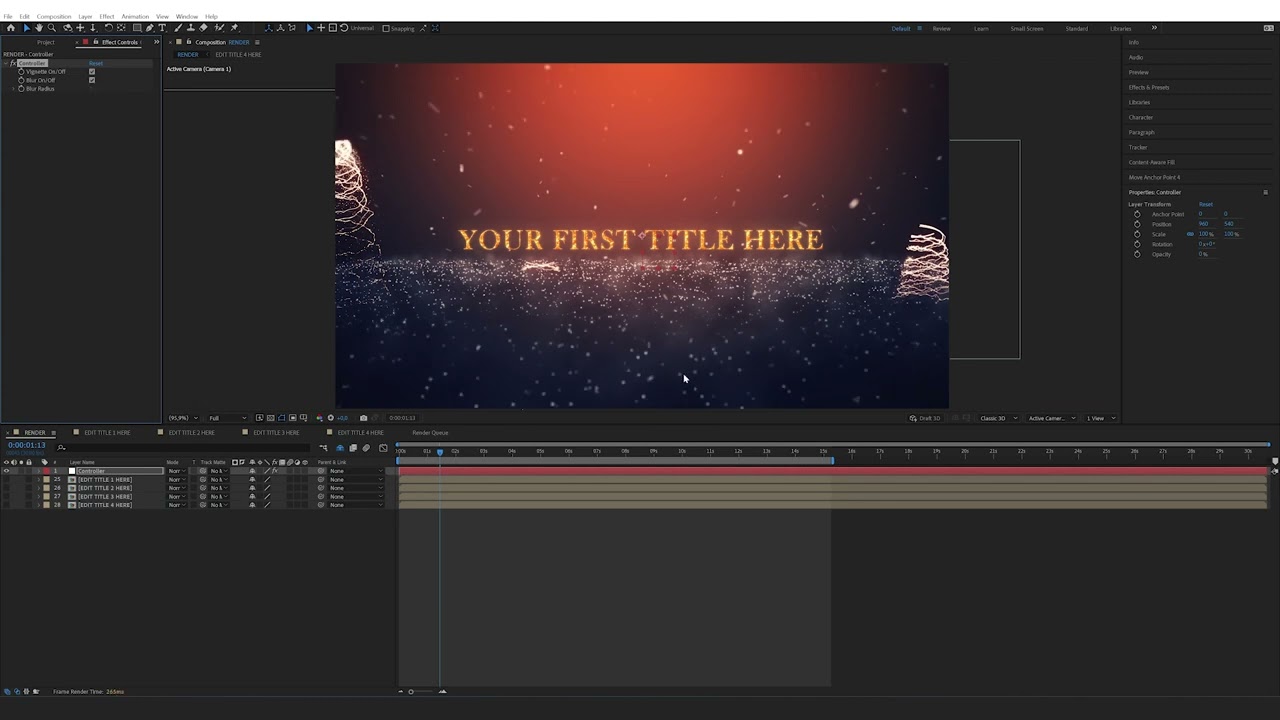 How to edit the Christmas Intro in After Effects