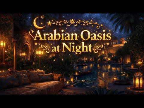 🏜️ Verzauberte arabische Oase: ASMR 4K Nacht Naturambiente Schlaf 🌙