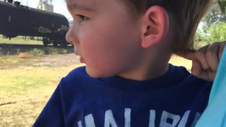 Engineer waves at Christopher