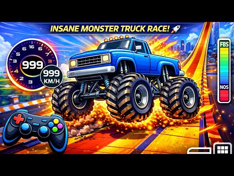 Monster Truck Mega Ramp Racing Gameplay – Insane Jumps, Stunts & Destruction | Android