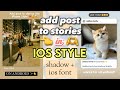 Share Posts On Stories In IPhone Style With Shadow IOS Bold Font