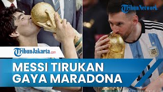 Bak Dejavu, Aksi Lionel Messi seperti Tiru Gaya Selebrasi Maradona saat Menangkan Piala Dunia 2022