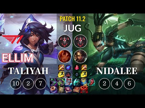 T1 Ellim Taliyah vs Nidalee Jungle - KR Patch 11.2