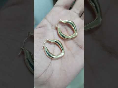 Golden stainless steel earrings, free