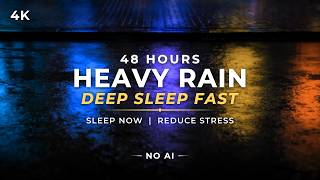 Deep Sleep FAST – Heavy Rain White Noise | 48 Hours (NO AI)