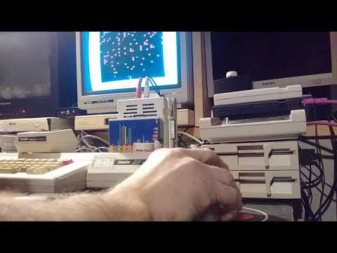 Playing colorpede3 on my coco3 with a Tandy mouse