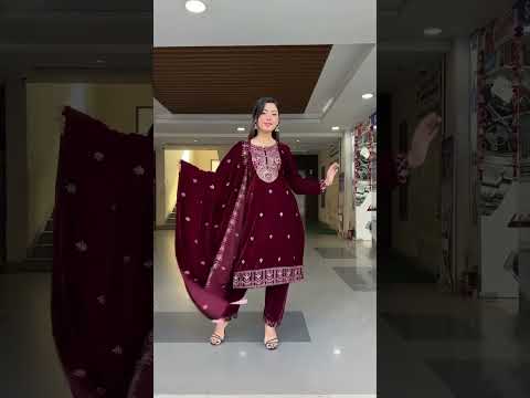 VE Fine Heavy Viscose Velvet Wholesale Readymade Suits Catalog – product video thumbnail
