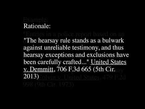 GLF Summary: Hearsay: General Rule