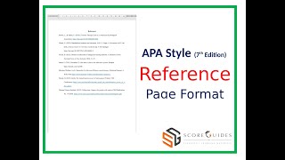 APA Style 7th Reference Page Format