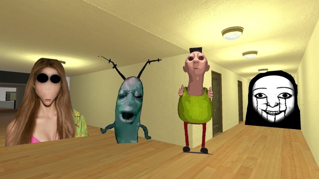 SHAKIRA  PLANKTON AND HAMOOD HABIBI VS ELLIS NEXTBOT LIMINAL HOTEL GMOD #nextbot #gmod
