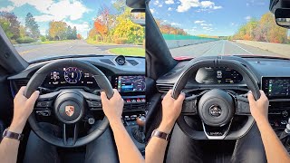 2025 Lotus Emira V6 (6MT) vs. Porsche 911 Carrera T (6MT) - POV Comparison