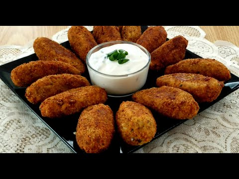Croquettes de Pomme de Terre avec les Restes de Viande et Farcies au Fromage !
